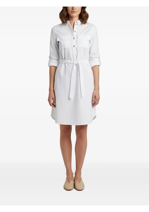 Burberry Pre-Owned belted shirt mini dress - White