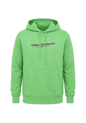 Diesel logo-print brushed hoodie - Green