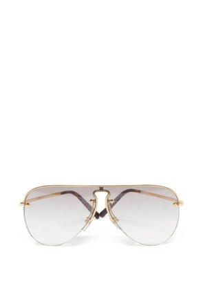 Louis Vuitton Pre-Owned Grease Mask pilot-frame sunglasses - Gold