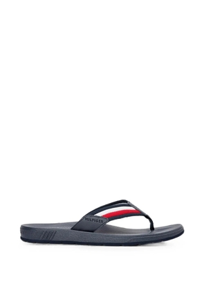 Tommy Hilfiger stripe-detail thong-strap flip-flops - Blue
