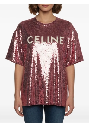 Celine Pre-Owned sequin-embellished short-sleeve T-shirt - Pink
