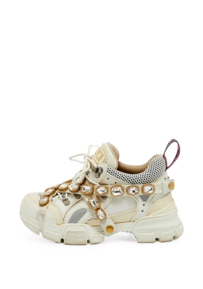 Gucci Pre-Owned Flashtrek crystal-embellished sneakers - Neutrals