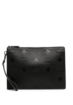 MCM Aren monogram leather clutch bag - Black