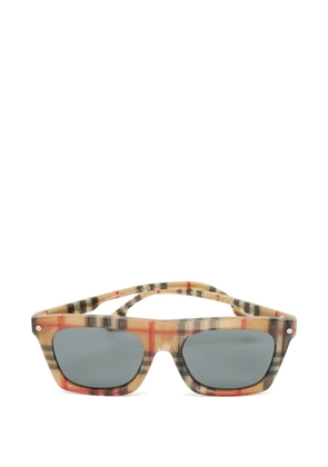 Burberry Pre-Owned B 4318 Camron check-pattern square sunglasses - Neutrals
