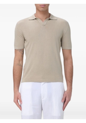 BROOKSFIELD V-neck cotton T-shirt - Neutrals