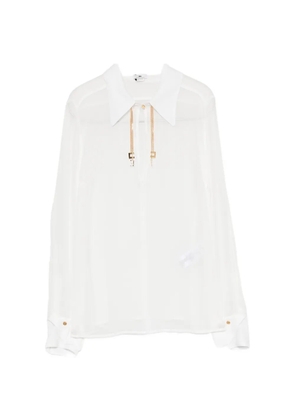 Elisabetta Franchi logo-plaque chain-detail blouse - White