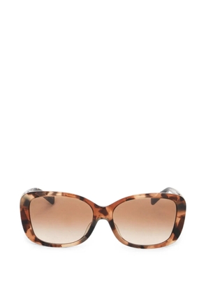 Coach tortoiseshell-effect rectangle-frame sunglasses - Brown