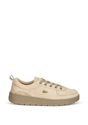 Lacoste logo-plaque suede sneakers - Neutrals