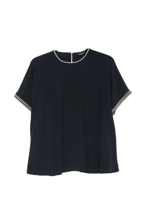 Fabiana Filippi striped-trim short-sleeve blouse - Blue