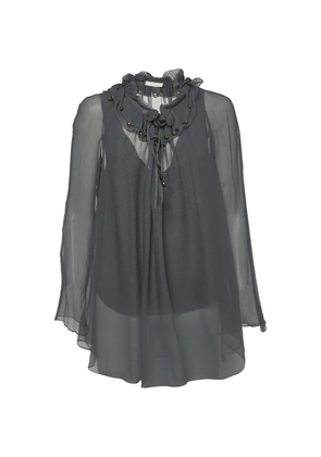 Chloé Pre-Owned ruffled-detail blouse - Grey