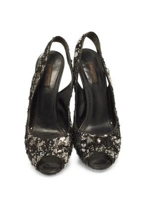 Louis Vuitton Pre-Owned Liza sequin-embellished slingback pumps - Black