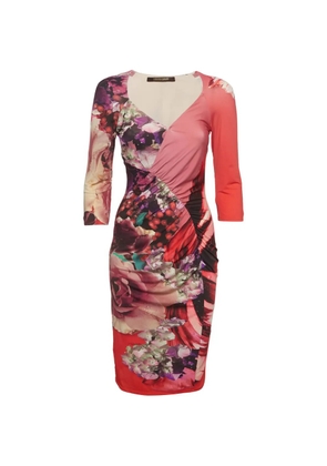 Roberto Cavalli Vintage floral-print ruched midi dress - Pink