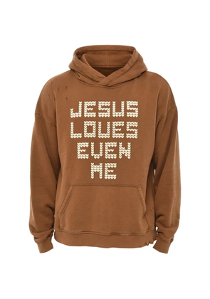 DSQUARED2 embroidered distressed hoodie - Brown