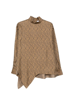 Ferragamo graphic-print asymmetric blouse - Neutrals