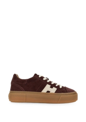 Hogan logo-patch suede low-top sneakers - Brown
