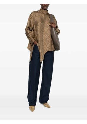 Ferragamo graphic-print asymmetric blouse - Neutrals