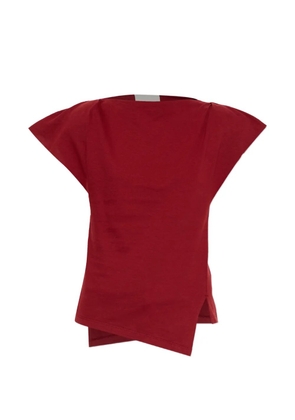 ISABEL MARANT Sebani asymmetric cap-sleeve T-shirt - Red