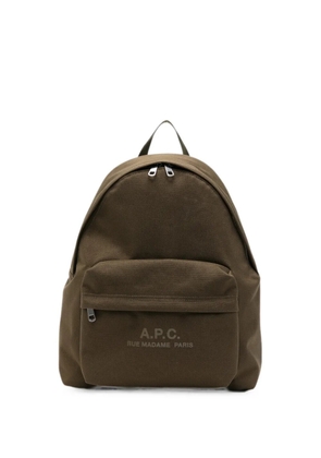 A.P.C. logo-print backpack - Green