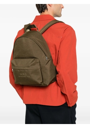 A.P.C. logo-print backpack - Green