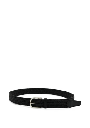 Canali woven leather belt - Black