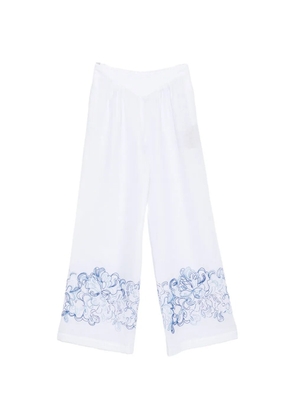 Ermanno Scervino embroidered linen trousers - White