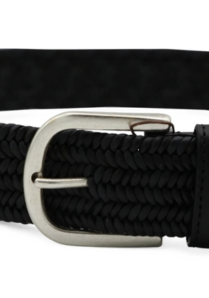 Canali woven leather belt - Black