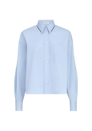 Brunello Cucinelli cotton-poplin shirt with shiny details - Blue