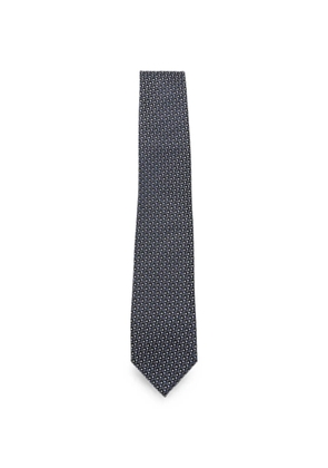 TOM FORD geometric-pattern silk tie - Blue