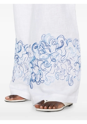 Ermanno Scervino embroidered linen trousers - White