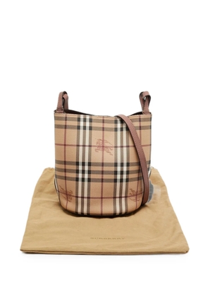 Burberry Pre-Owned Lorne Haymarket check bucket bag - Neutrals