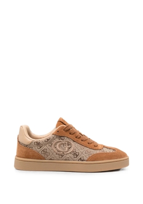 GUESS USA monogram-pattern panelled sneakers - Brown