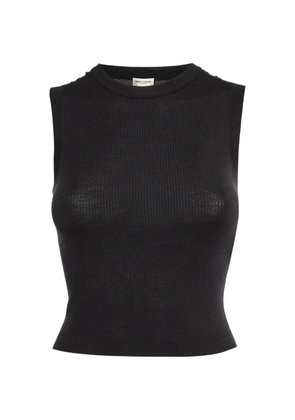 Saint Laurent Pre-Owned ribbed knit sleeveless top - Black