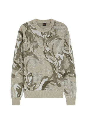 BOSS Afloralo floral-intarsia sweater - Green