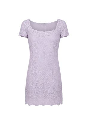 Ermanno Scervino lace-overlay short-sleeve mini dress - Purple