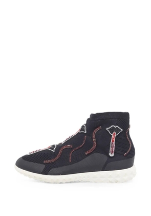 Valentino Garavani Pre-Owned bead-embellished high-top sneakers - Black