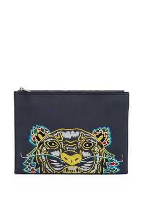 Kenzo Pre-Owned Tiger-embroidered pouch - Grey