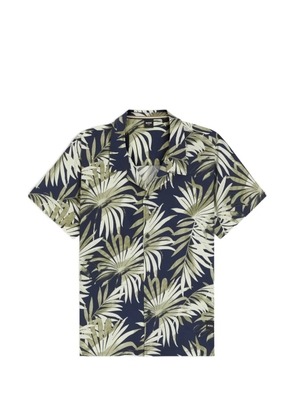 BOSS palm-leaf-print shirt - Blue
