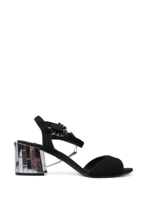 Dolce & Gabbana crystal-embellished mirror-effect sandals - Black
