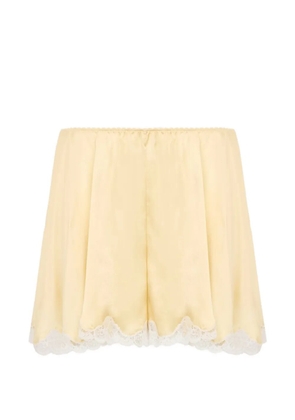 Chloé lace-trim scalloped shorts - Yellow