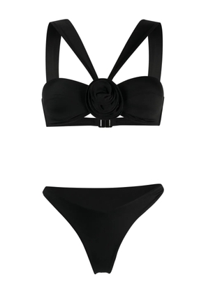 La Reveche flower-detail bikini set - Black