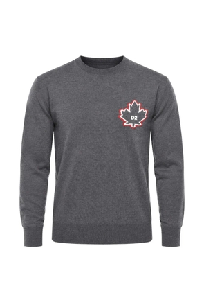 DSQUARED2 logo-patch wool sweater - Grey