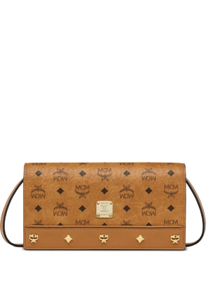 MCM large Pina Visetos studded shoulder bag - Brown