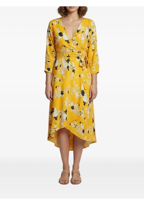 Diane Von Furstenberg Vintage floral-print midi wrap dress - Yellow