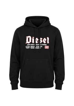 Diesel logo-print drawstring hoodie - Black