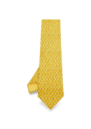 Hermès Pre-Owned geometric spiral-print tie - Yellow