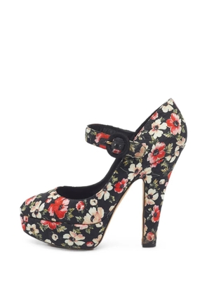 Dolce & Gabbana Pre-Owned floral-print platform pumps - Black