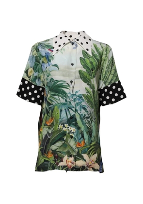 Dolce & Gabbana floral-print silk shirt - Green