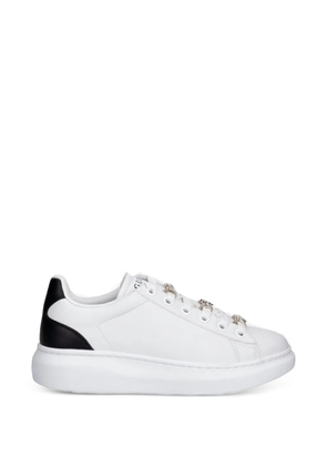 GUESS USA Fiona charm-embellished chunky-sole sneakers - White