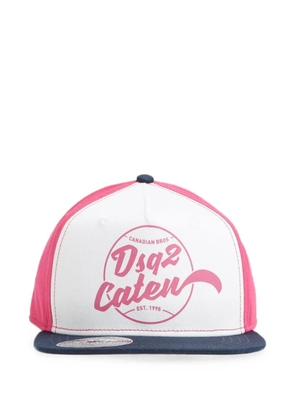 DSQUARED2 logo-print gabardine baseball hat - Pink