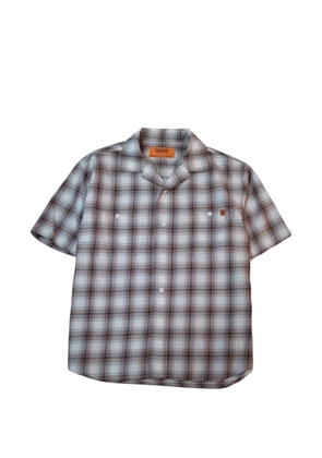 UNIVERSAL OVERALL ombre-check open-collar shirt - Grey